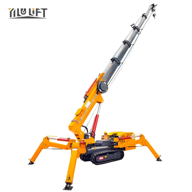 YILU LIFT factory direct sale spider crane with long arm fly jib telescopic boom