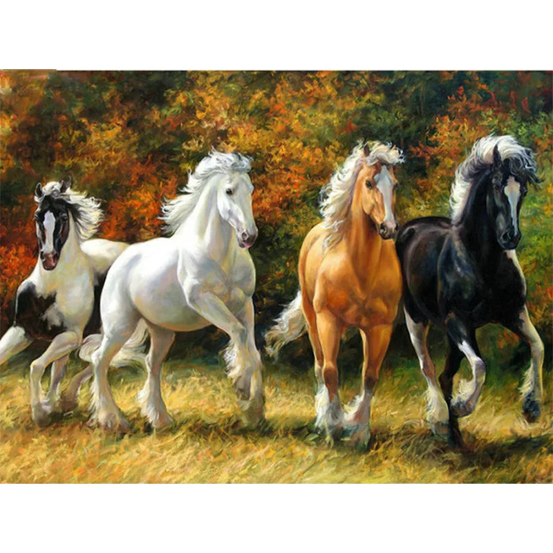 
Cross Stitch Cotton Cloth Horse Animal Multi Patterns Chinese Cross Stitch Embroidery 