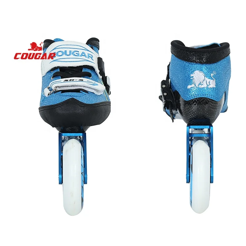 Factory Hot Sale Carbon Fiber Skates Shoes Sr3 Kids White Blue Color  Wholesale Inline Speed Skates Patines
