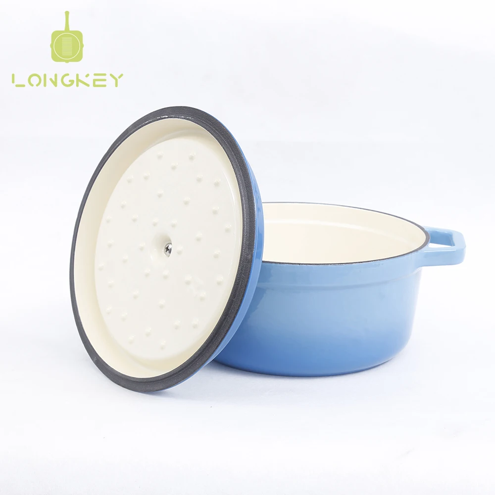 New cast iron dutch oven enamel casserole cooking saucepan stockpot stew pot 24cm Enamel cast iron casserole factory supply