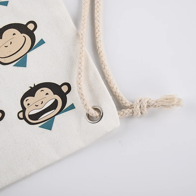 Hot selling organic muslin cotton canvas branded logo drawstring bag