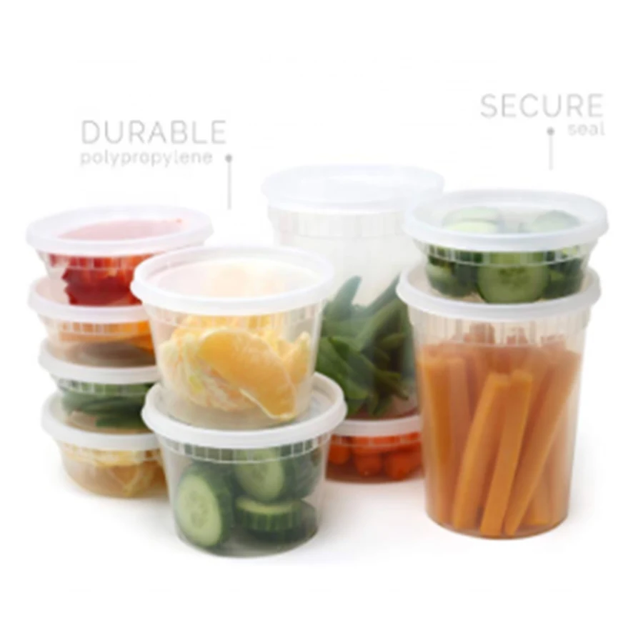12oz Deli Container With Lids Round Shape different sizes reusable BPA Free