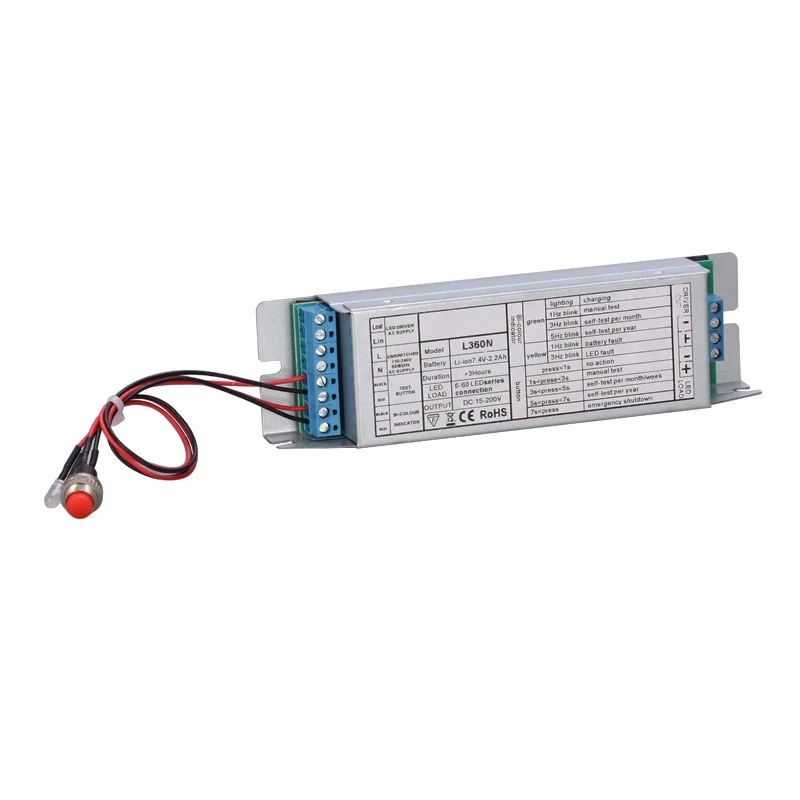 High quality sale emergency driver Li-ion Battery 7.4V/2.2Ah Non-maintained(Auto-test) Steel Casing 3 years Warranty