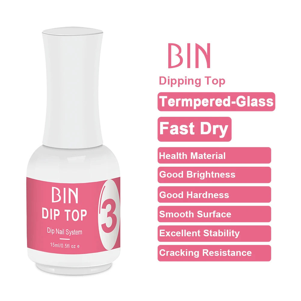 BIN Hot-Selling Nail Dipping Powder Liquid for Nails System Base Brush Activator Top Coat Saver Set
