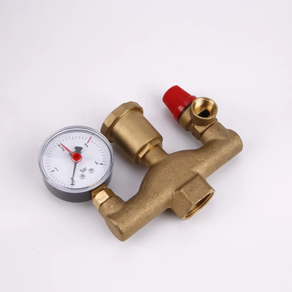 Kaibeili Customized Brass Boiler pressure Relief Valve Parts Set With Vent Valve/safety Valve