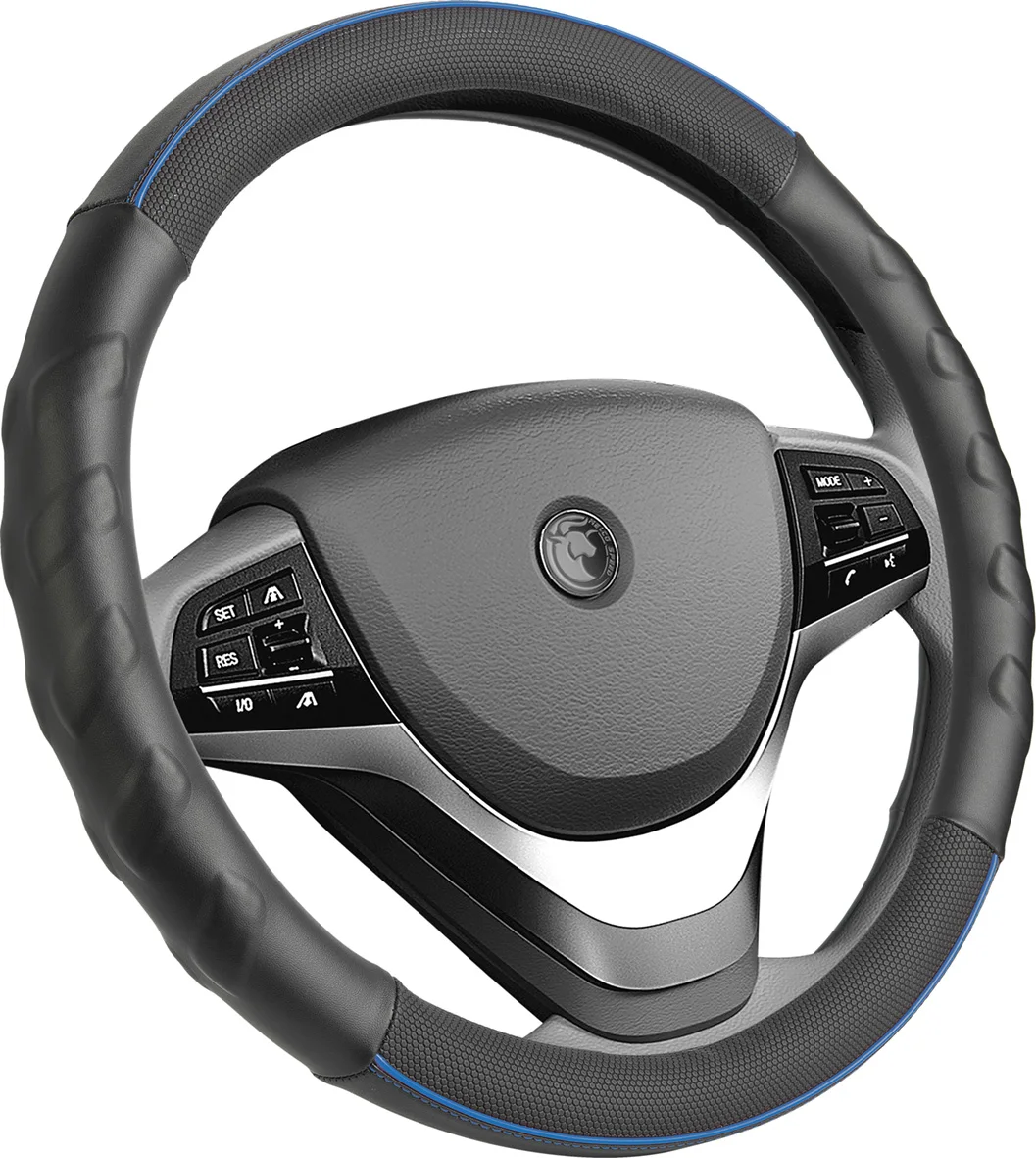 MELCO Yellow Auto Car Stretch Steering Wheel Protector, Universal 15 Inch Anti-Slip Breathable Odorless Cover Steering Wheel