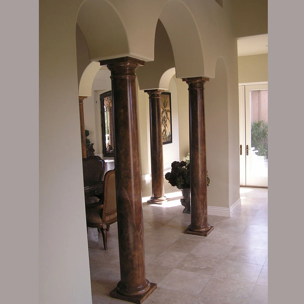 Classic Hand Carved  Stone Column Marble Round House Pillar Designs