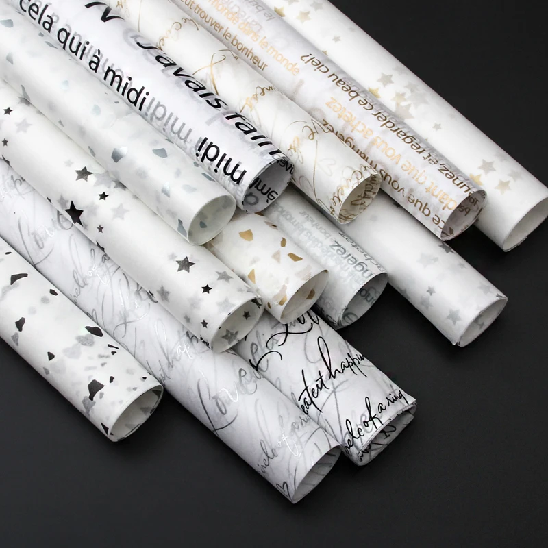 Customize New Product Christmas Birthday Gift Flower Bouquet Clothes Packaging Wrap Paper Roll White Offset Printing Wood Pulp