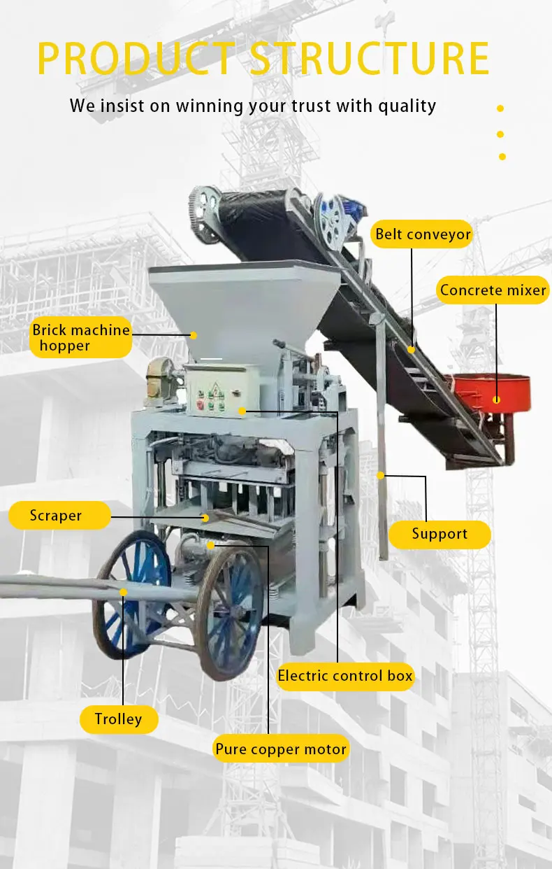 Factory Direct Sale Concrete Block Making Machine Line 12 KW Brick Making Machine
