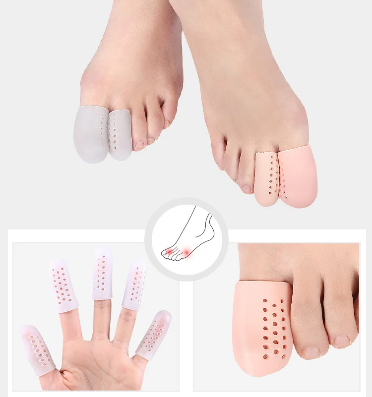 Silicone Gel Toe Tubes Protectors Separators Finger Toe Sleeve Tube Cover Cap for foot care