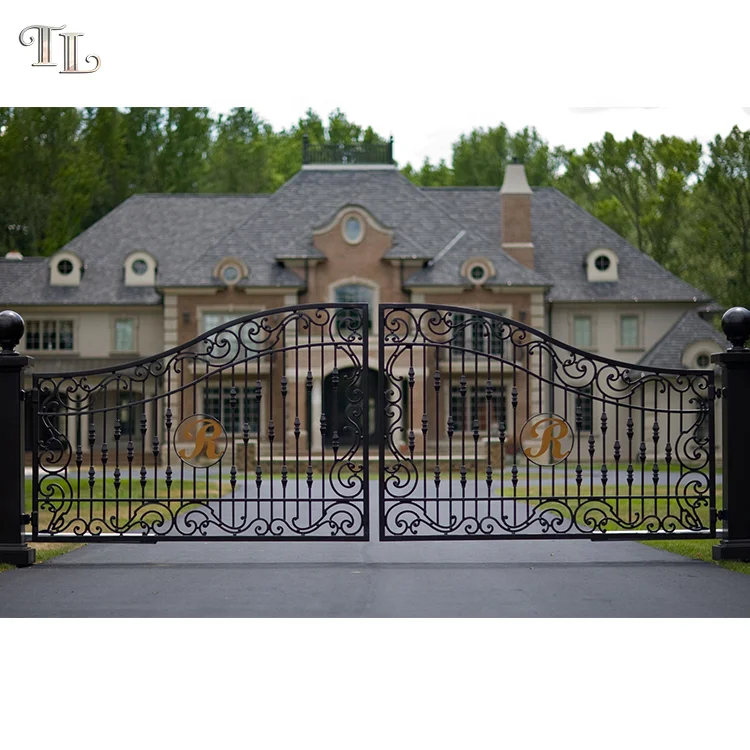 House outdoor iron driveway gate modern iron gate design wrought iron metal garden gate