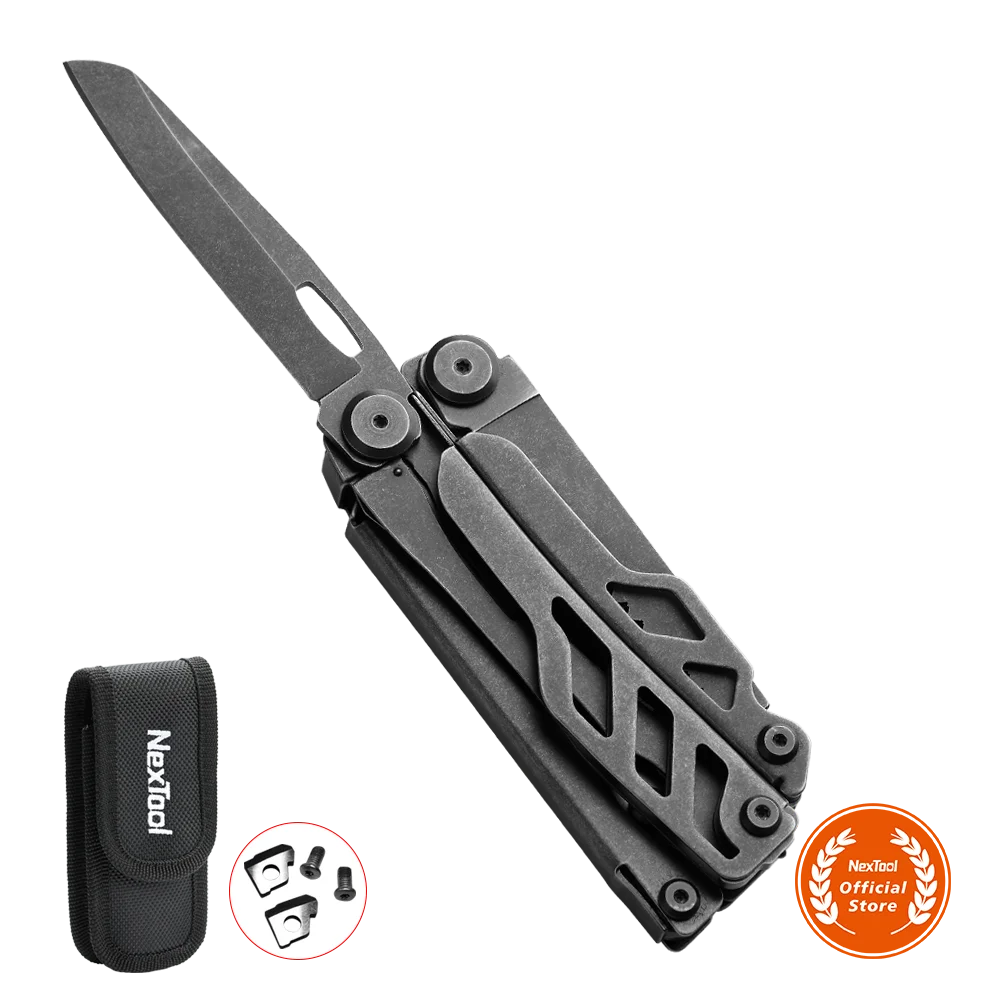 Nextool NE20120 Dark Hero 16 function multitool with Nylon Bag and replaced wire cuter pliers knife multi tool EDC tools