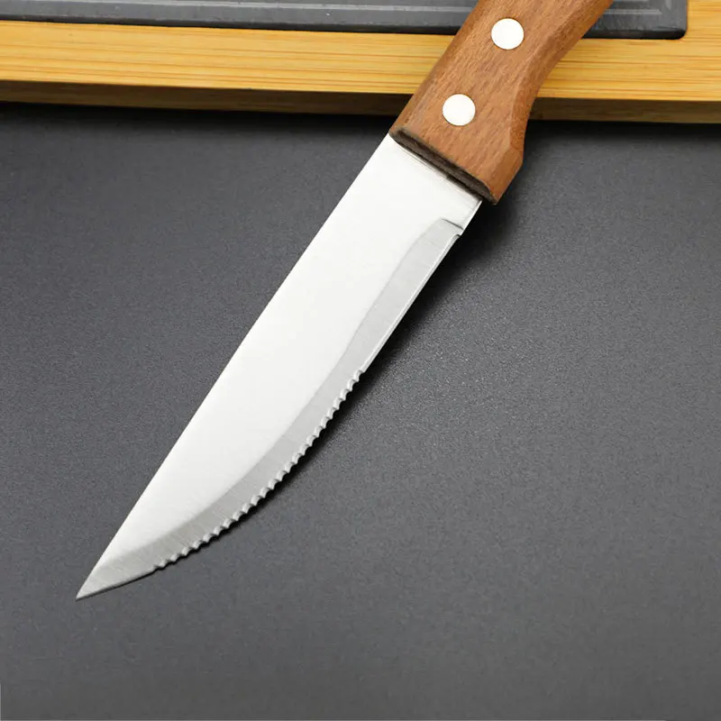 2023  top seller DDP Cooking kitchen tools  stainless steel steak knives wood handle steak knife