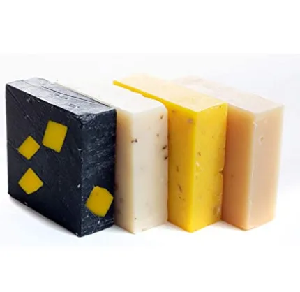 Amazon Hot Sale 4PC Customize Organic Skin Care Lightening Whitening Handmade Face Bath Body Bar Soap Gift Set