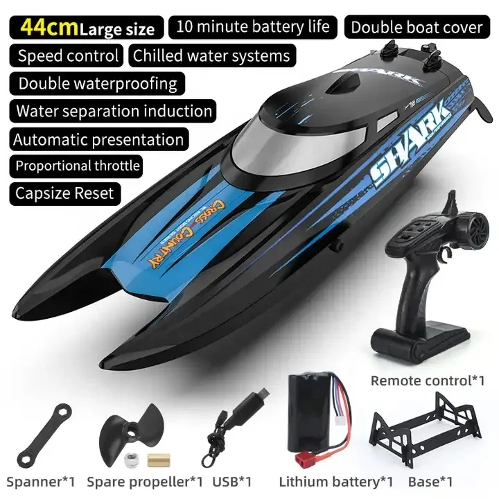 2.4G Catamaran Waterproof 30km/H Shantou Water Cooling Plastic Rowing high speed ship fast rc racing boat radio control toys