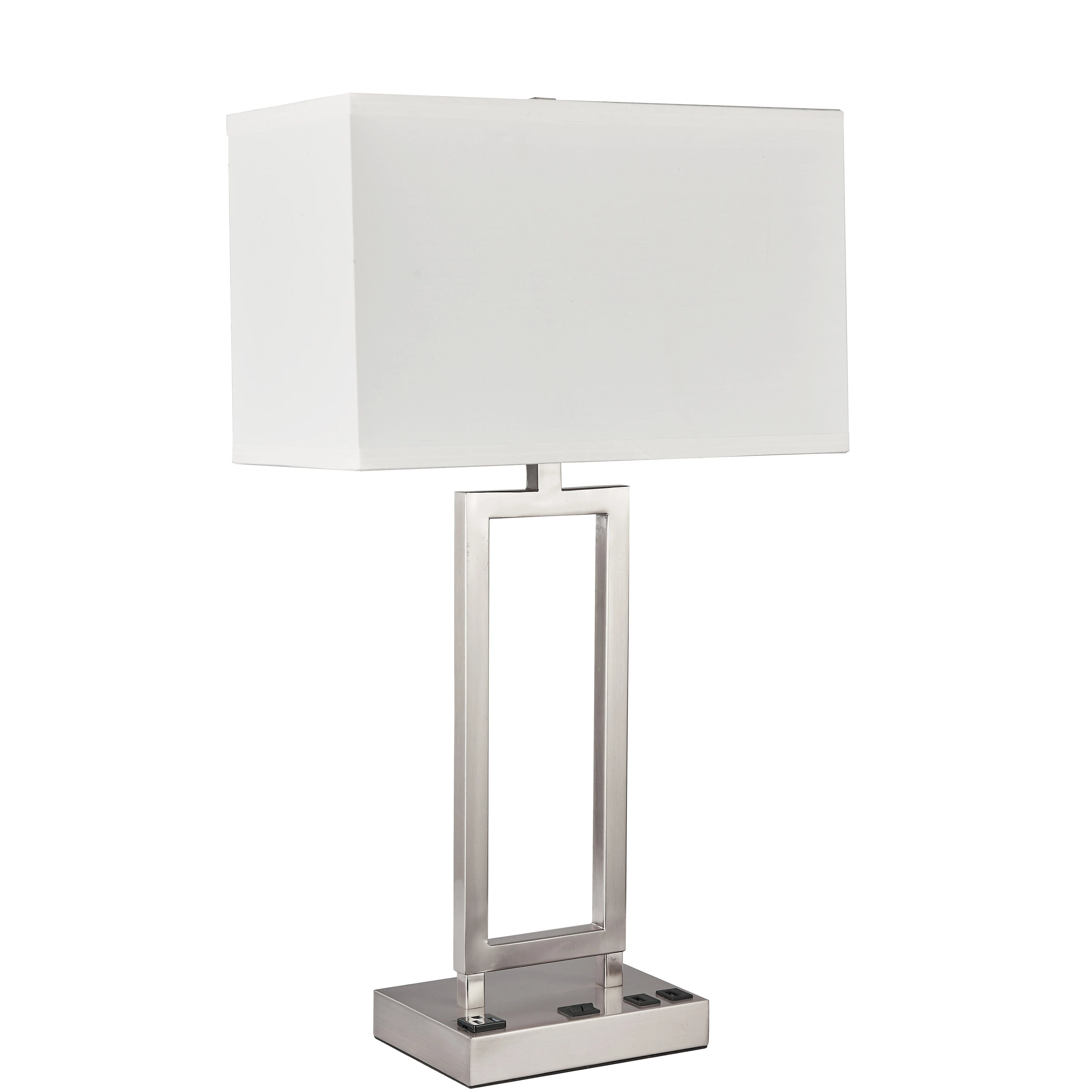 Custom Classic Modern Desk Lamp with USB Ports Fabric Lampshade for Hotel Living Room Bedroom Lighting Custom Table Lamps