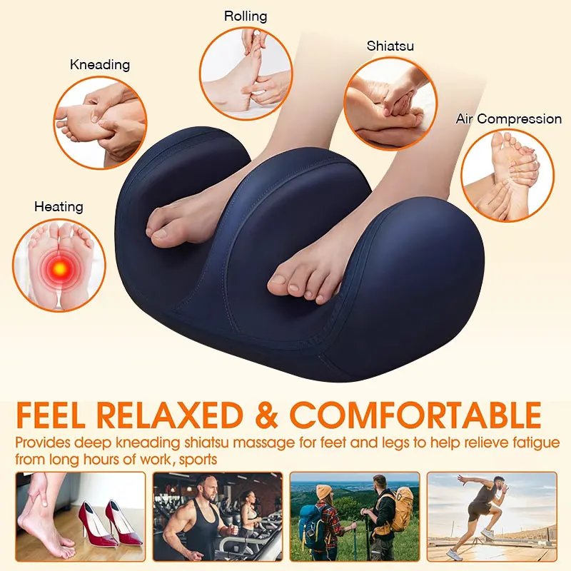 2024 Ce Rohs Office Shiatsu Heat Leg Vibrating Exercise Machines Reflexology Stimulator Air Pressure Foot Massager