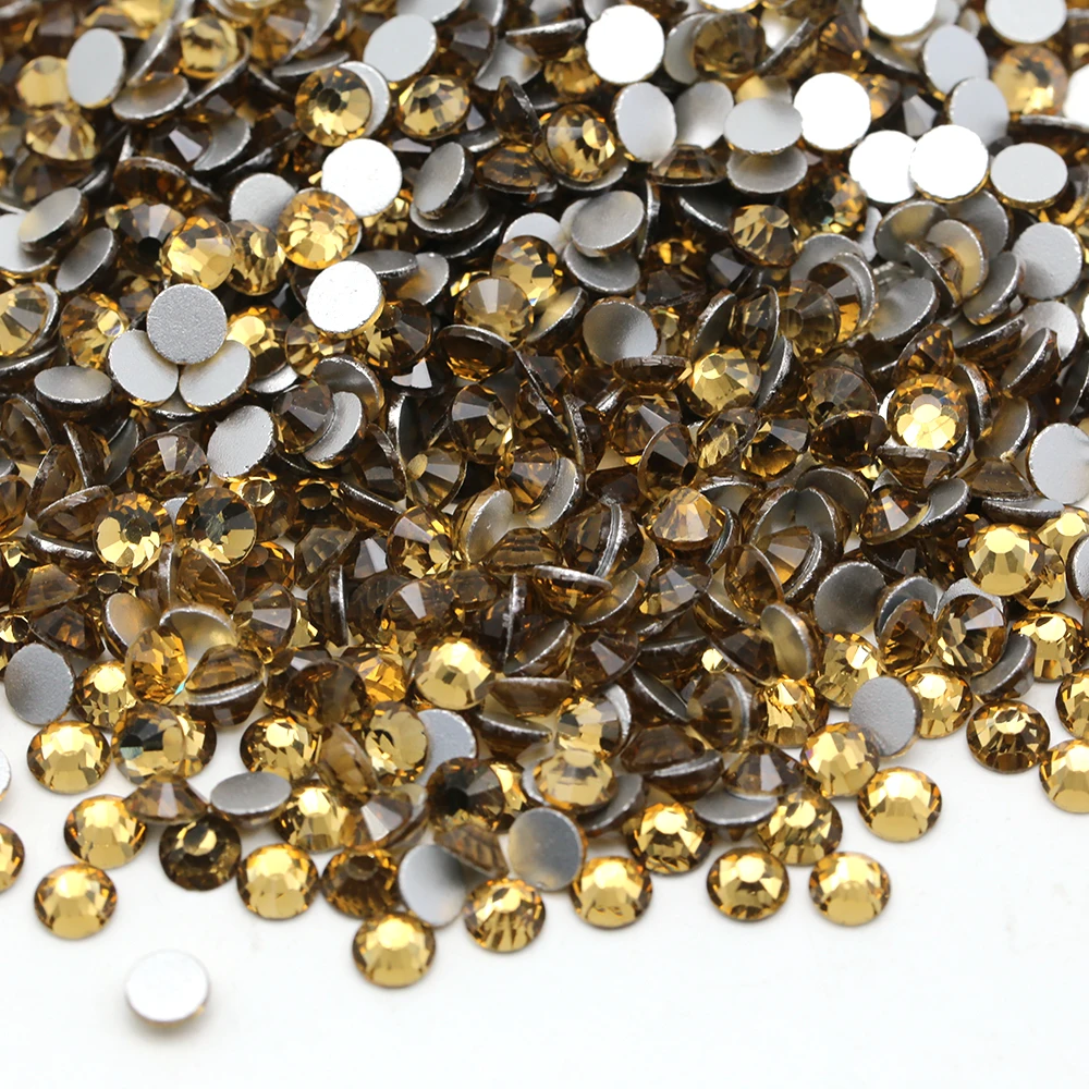 XULIN Light Crystal Topaz Color SS16 SS20 1400pcs/bag Glass Flatback Rhinestones For Dress Shoes