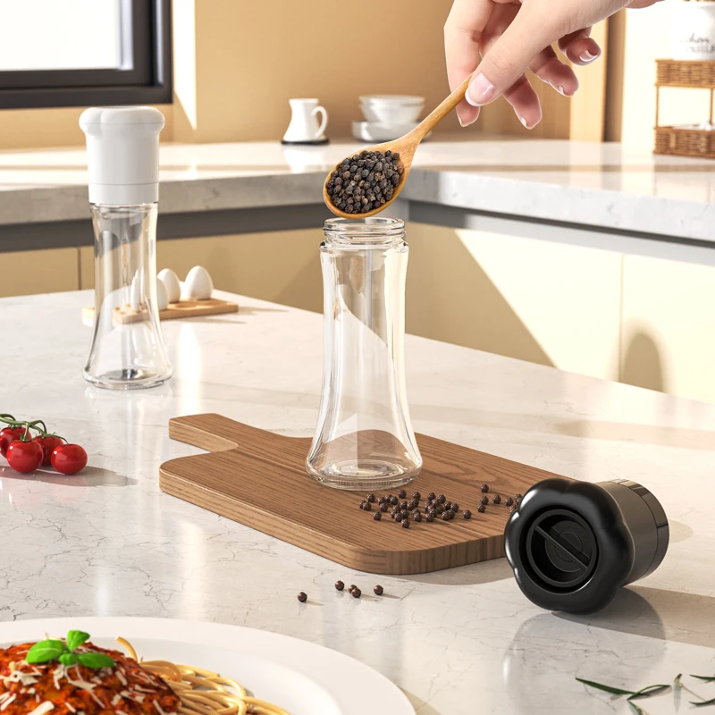 Chef-Hat Design 180ML Container Manual Salt and Pepper Glass for Super Markets