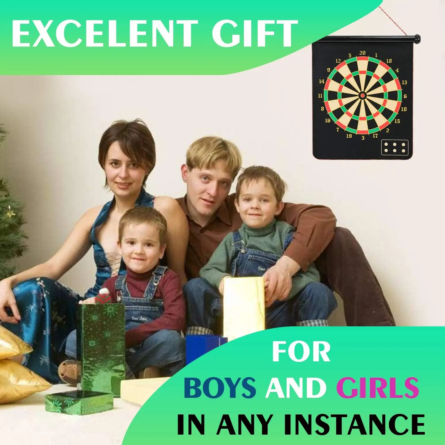 Magnetic Dart Board Indoor Outdoor Dart Games for Kids Double Sided Board Game Set for Gifts