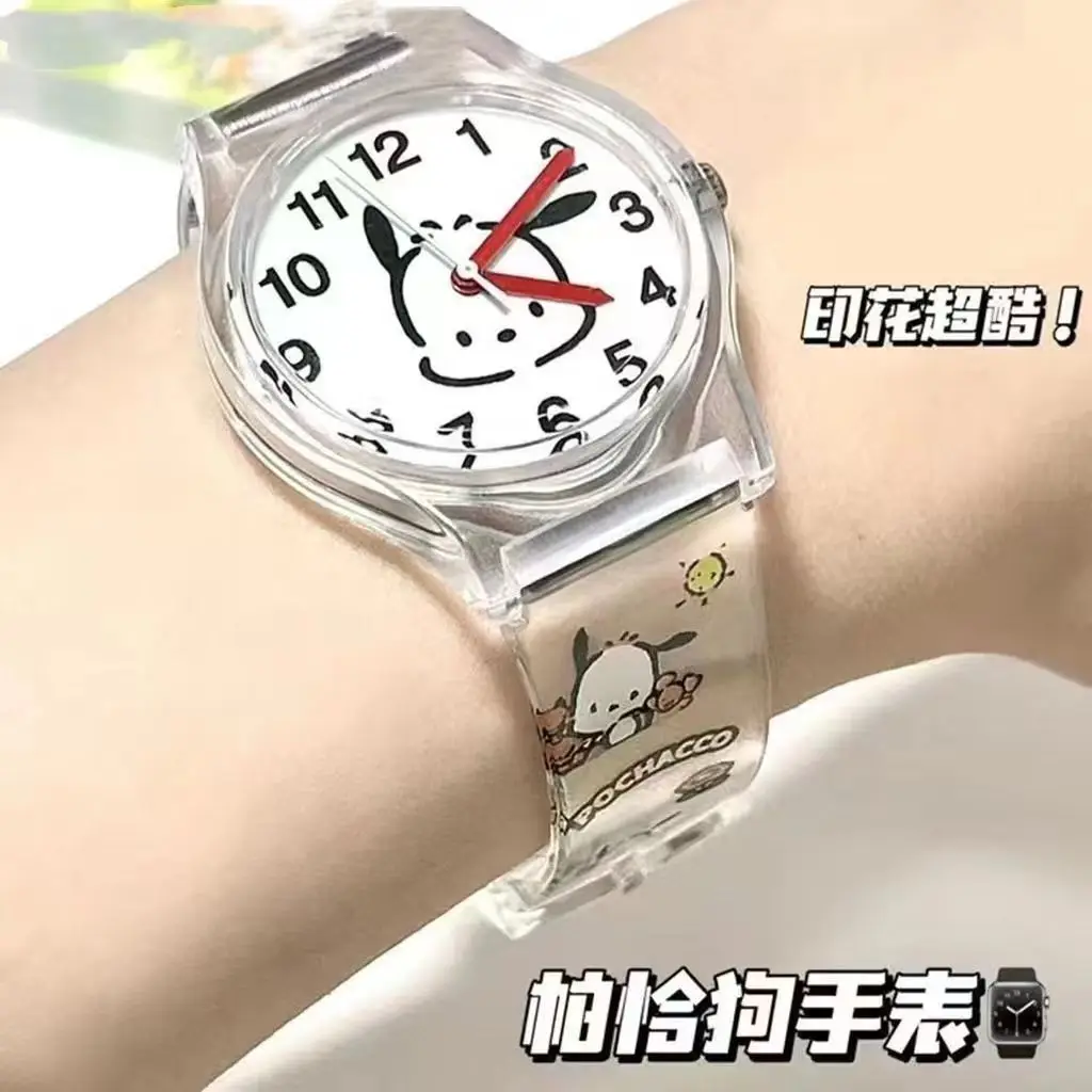 Custom pattern Cartoon Transparent plastic kids wrist watch cartoon character watches for kids boys girl