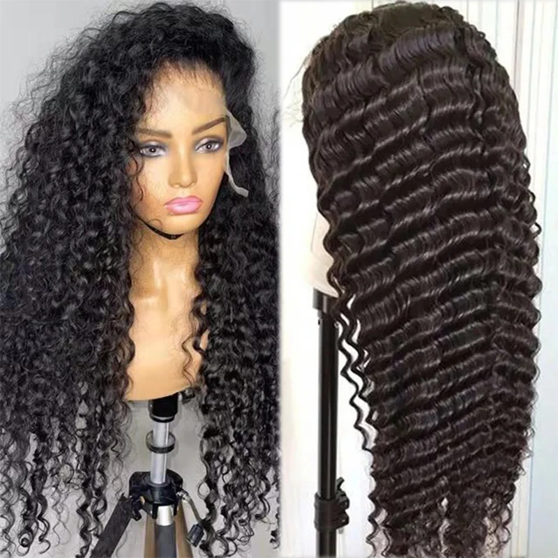 Cheap Water Curly Natural Colored Bob Wigs Short Bob Wig Highlight T Part Lace Frontal Wigs For Black Women