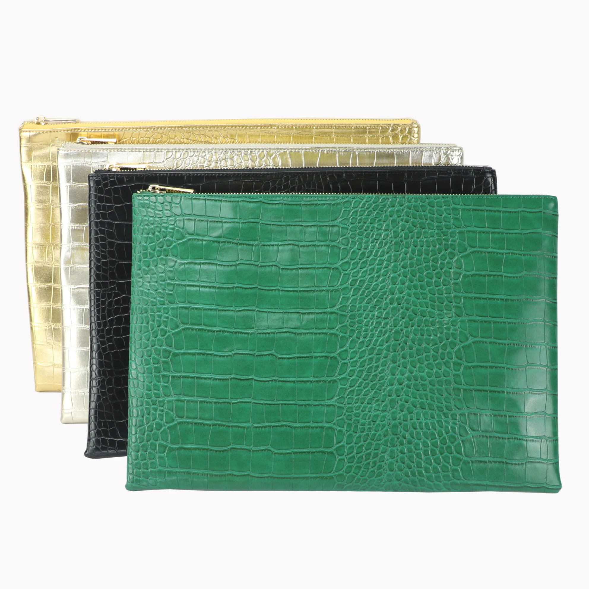 cheap price crocodile embossed PU leather clutch ladies hand bags