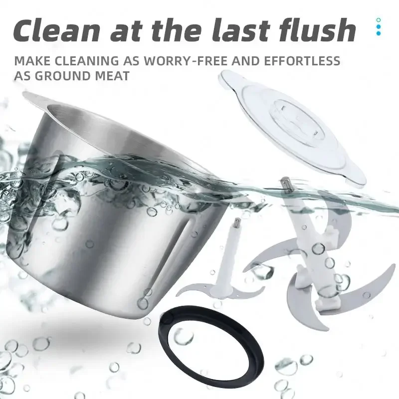 2024 new three-speed meat grinder 2L/3L/5L electric fufu crusher large-capacity food blender