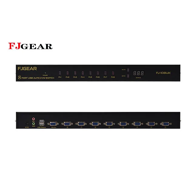 fjgear hotselling KVM Switch 8 port vga 1920*1440 resolution for computer mouse game 8 port kvm switch