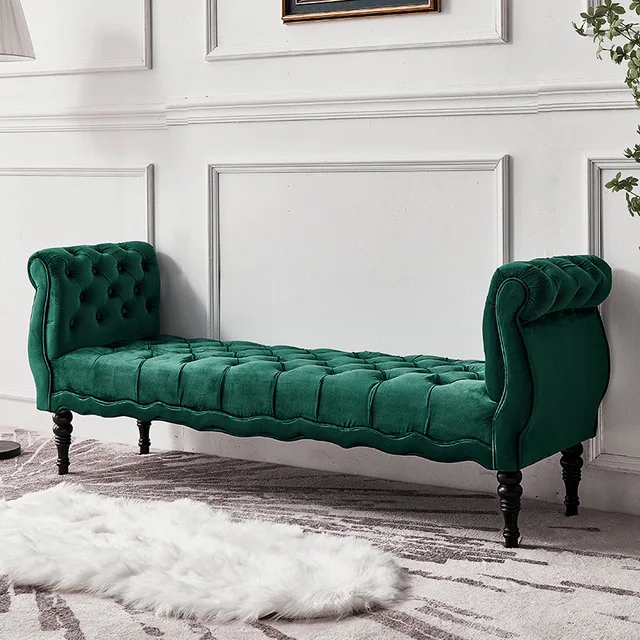 Современный роскошный серый бархатный стул Midcentury деревянный оттоманка для