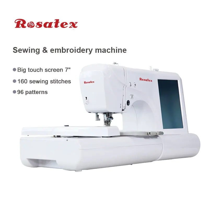 ROSATEX ES5 Seven inch color touch screen mini electronic sewing embroidery machine home sale sewing machine