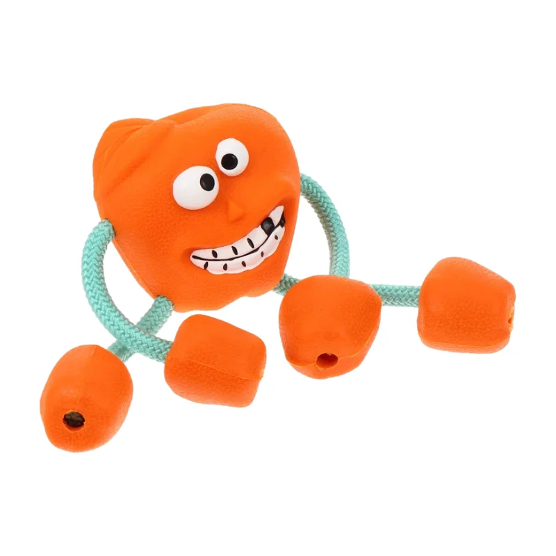Wholesale Durable Funny Pet Chew Toy Squeaky Vocal Rubber Dogs Teeth Cleaning Grinding Rope Chew Toys