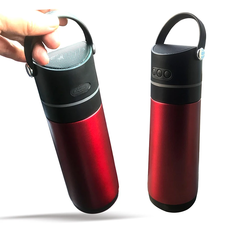 outdoor travel  BPA free 500ml stainless steel vaccum water bottle wireless bt speaker