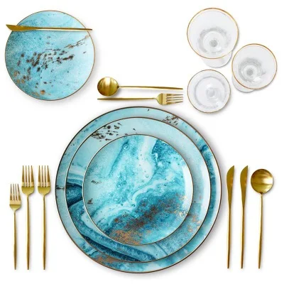 Лидер продаж, фарфоровая тарелка в стиле Галактики, набор посуды, свадебная декоративная тарелка