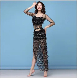 Sexy Egyptian Performance Tassel Suit Belly Dance Costume