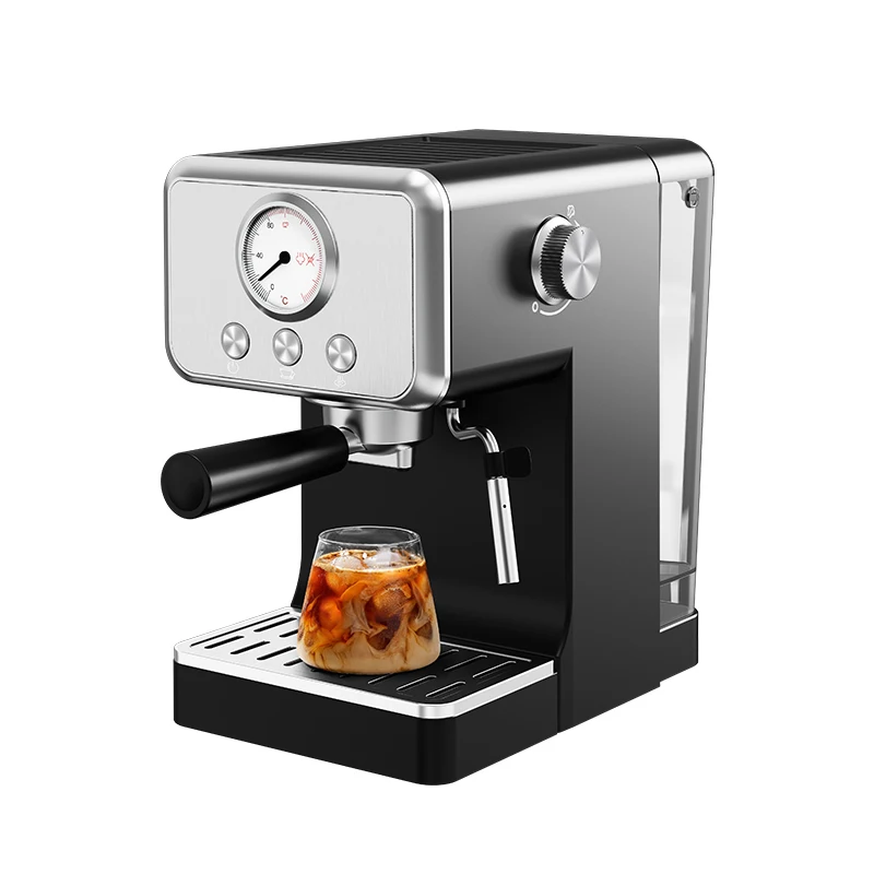 2024 New Design Semi-Automatic Ground Coffee Machine Espresso Maker Machine With Milk Frother