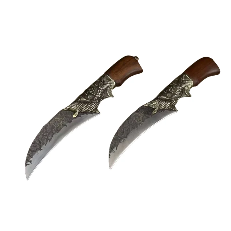 China Longquan Factory Forges Multi functional Kitchen Cooking Knives Stainless Steel Sharp Cutting Knives