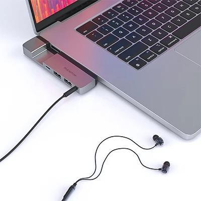 shenzhen PULWTOP c hub with card reader 5 in 1/2 usb-c hub adapter mac docking station USB 3.0 Type C Hub 4K HD-MI Port TF Card