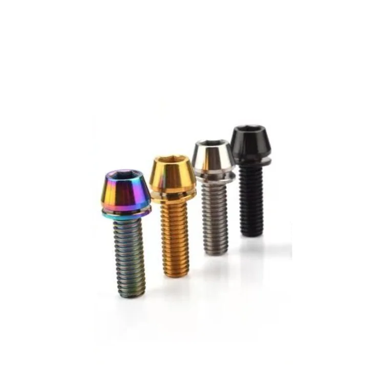 CNC machining  Precision parts Titanium alloy screw head with gasket customized other bicycle parts service