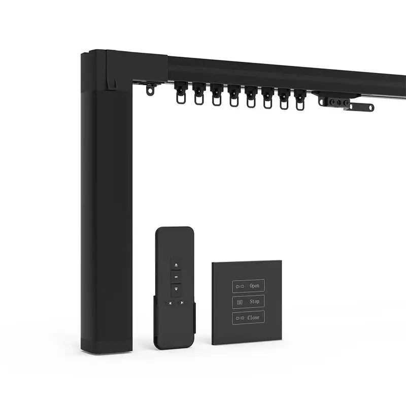 Factory outlet high-quality Black Motor track Remote Smart Curtain Accessories With Motorized Curtain Track
