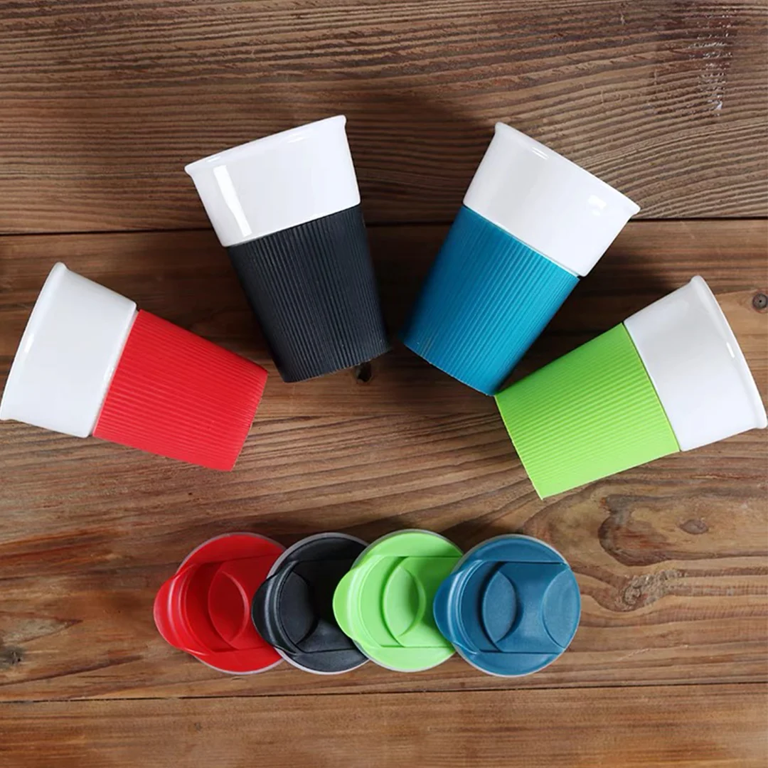 manufacturer wholesale ceramic travel mug with pp lid 350ml large ceramic candy coffee mugs custom cups for gift