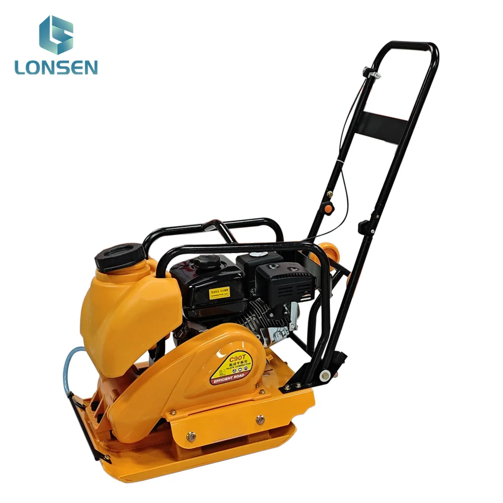 High Quality C90T Plate Compactor Gasoline Low Noise Level Manual Vibrating Plate Compactor with water tank