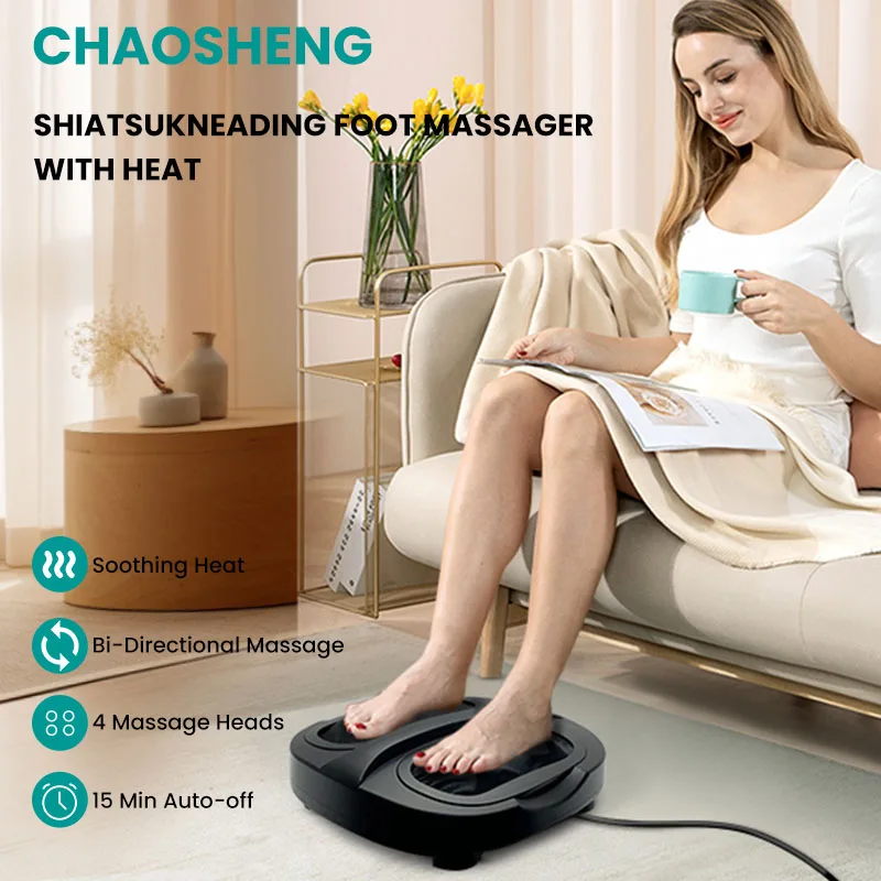 OEM foot spa bath massager with heat pedicure products shiatsu slipper pad machine ems electric feet foot massager
