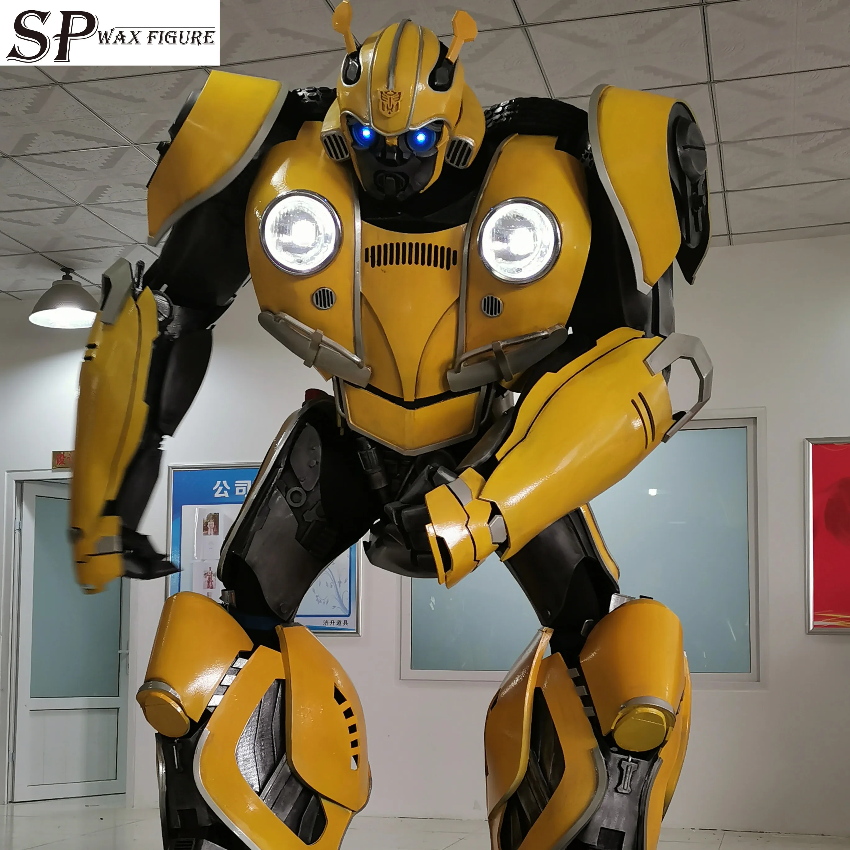 2019 Amazing Realistic Human Control Robot Props Costumes,  LED Eyes Bumblebee Robot Costume Suits, transformer costume