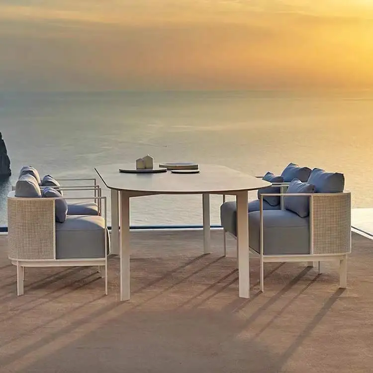 2022 Best materials for sofa sets outdoor restaurant tables and chairs steel garden chairs