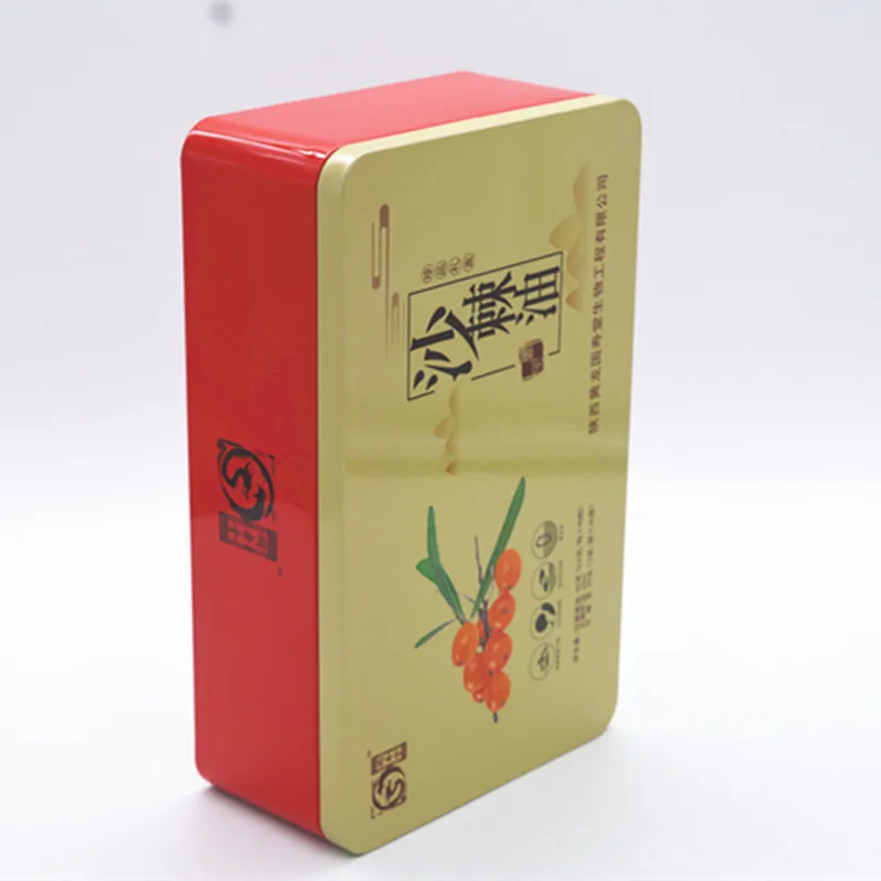 Factory customized rectangular tinplate metal packaging tin box food biscuit packaging is popular in China tin tea