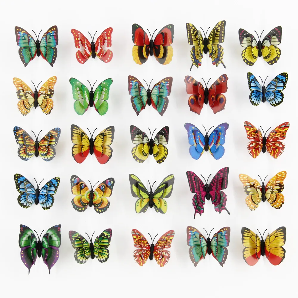 Wholesale Home Decoration 3D Fridge Magnet Custom 7CM Double Layer Simulated Butterfly Magnetic Refrigerator Magnet