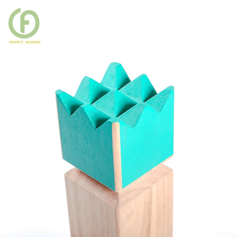 Wooden kubb game set for garden game and outdoor yard game