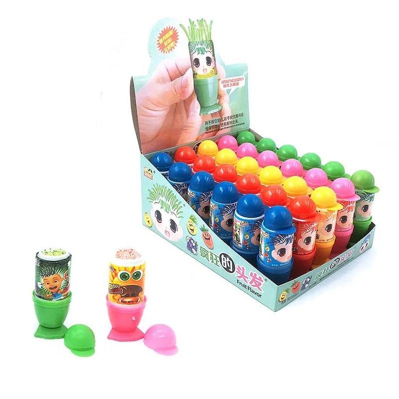 Creative Cartoon Packing Gel Liquid Candy Jelly Multi-flavor Rotatable Crazy Hair Candy Syrup Jam Sweet Sour Fruity Soft Sugar