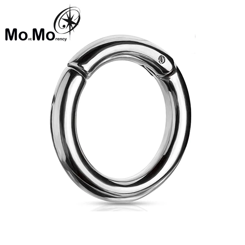 Wholesale New 316L Stainless Steel Hinged Segment Clicker Hoop Septum Ring Nose Piercing Jewelry